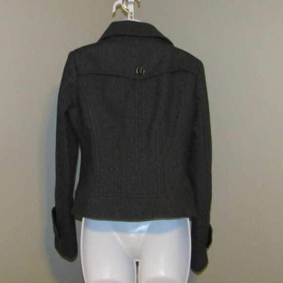 Express Jacket Grey Double Button 60% Wool Winter - Picture 5 of 6